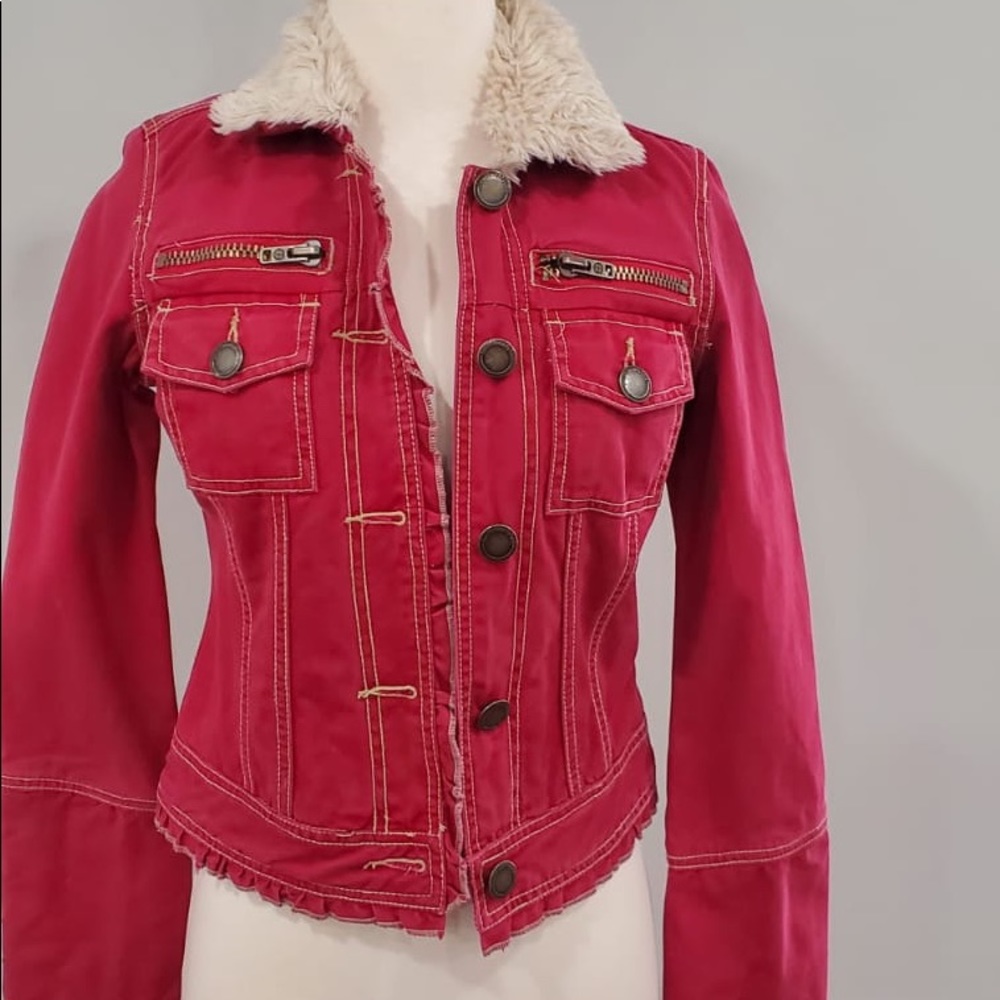 Twill twenty two Red Jean Jacket